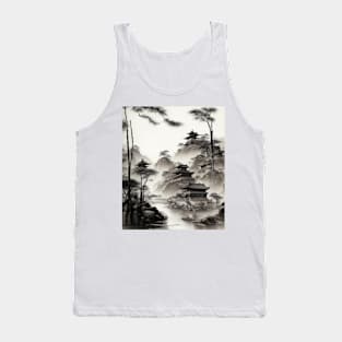 Black and White Natural Villages Tank Top